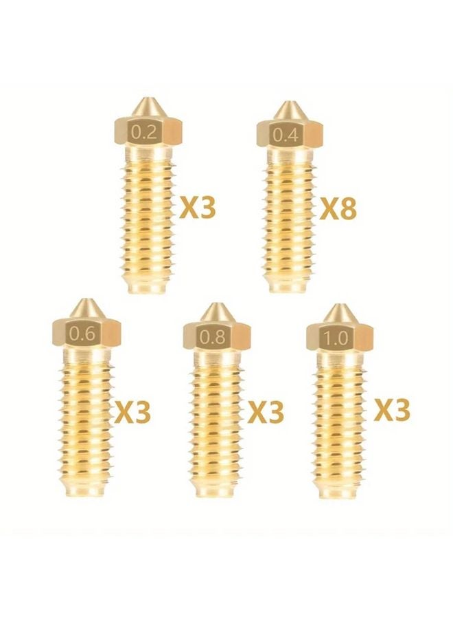 Anycubic Kobra 3 Hot End Nozzle Set 20pcs Including 0 2mm 0 4mm 0 6mm 0 8mm 1 0mm - Image 2